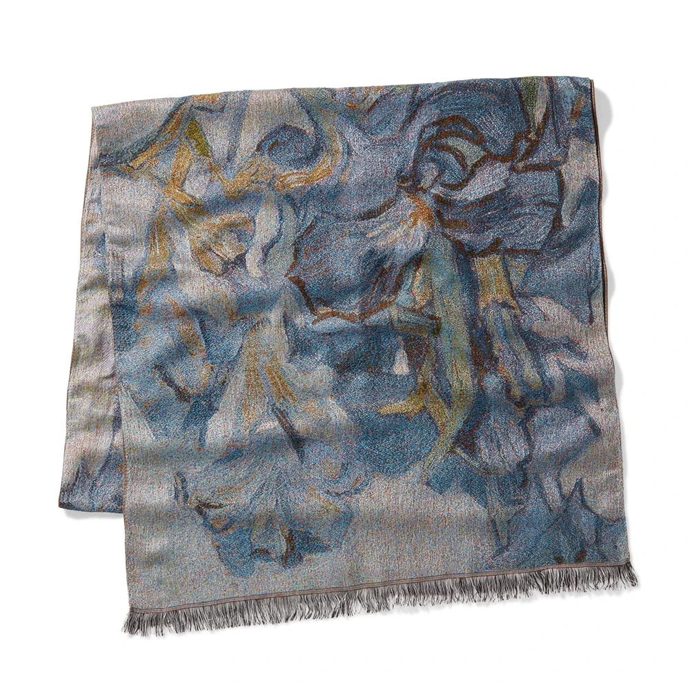 Van Gogh Irises Wool-Blend Shawl - Image 3
