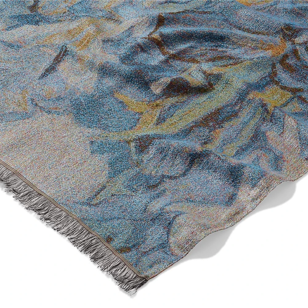 Van Gogh Irises Wool-Blend Shawl - Image 4
