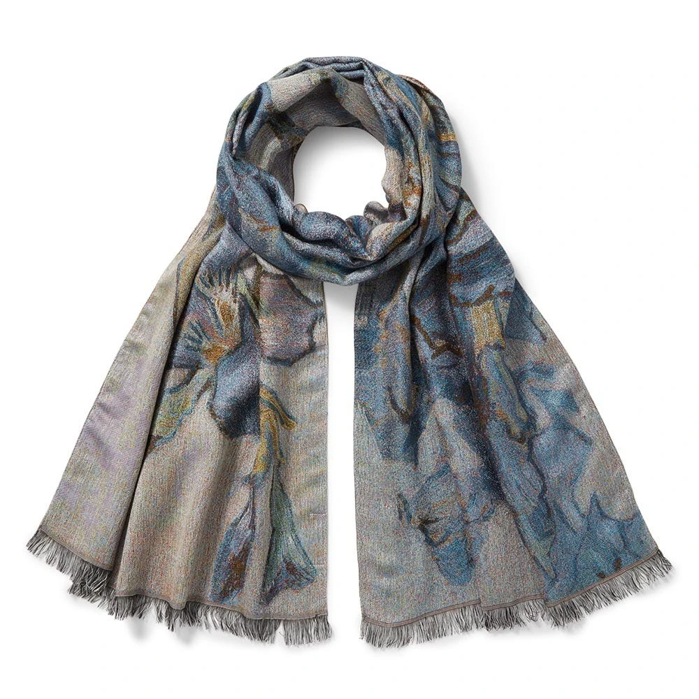 Van Gogh Irises Wool-Blend Shawl