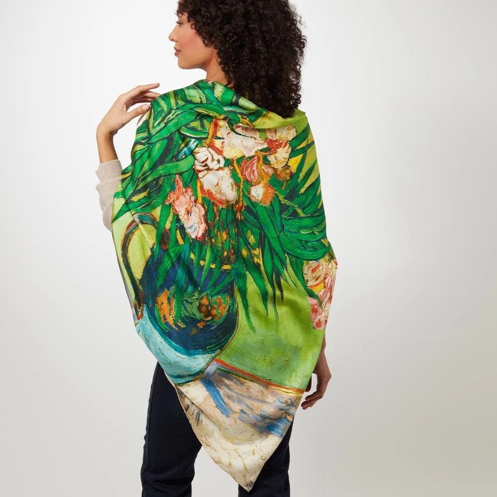 Van Gogh Oleanders Oversize Square Silk Scarf - Image 2