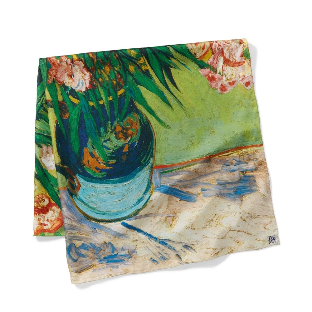 Van Gogh Oleanders Oversize Square Silk Scarf - Image 6
