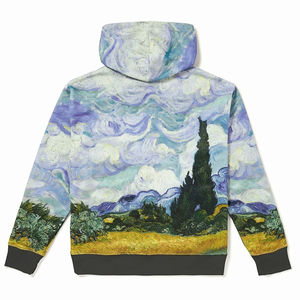 Van Gogh Wheat Field With Cypresses All-Over Print Hoodie - Image 2