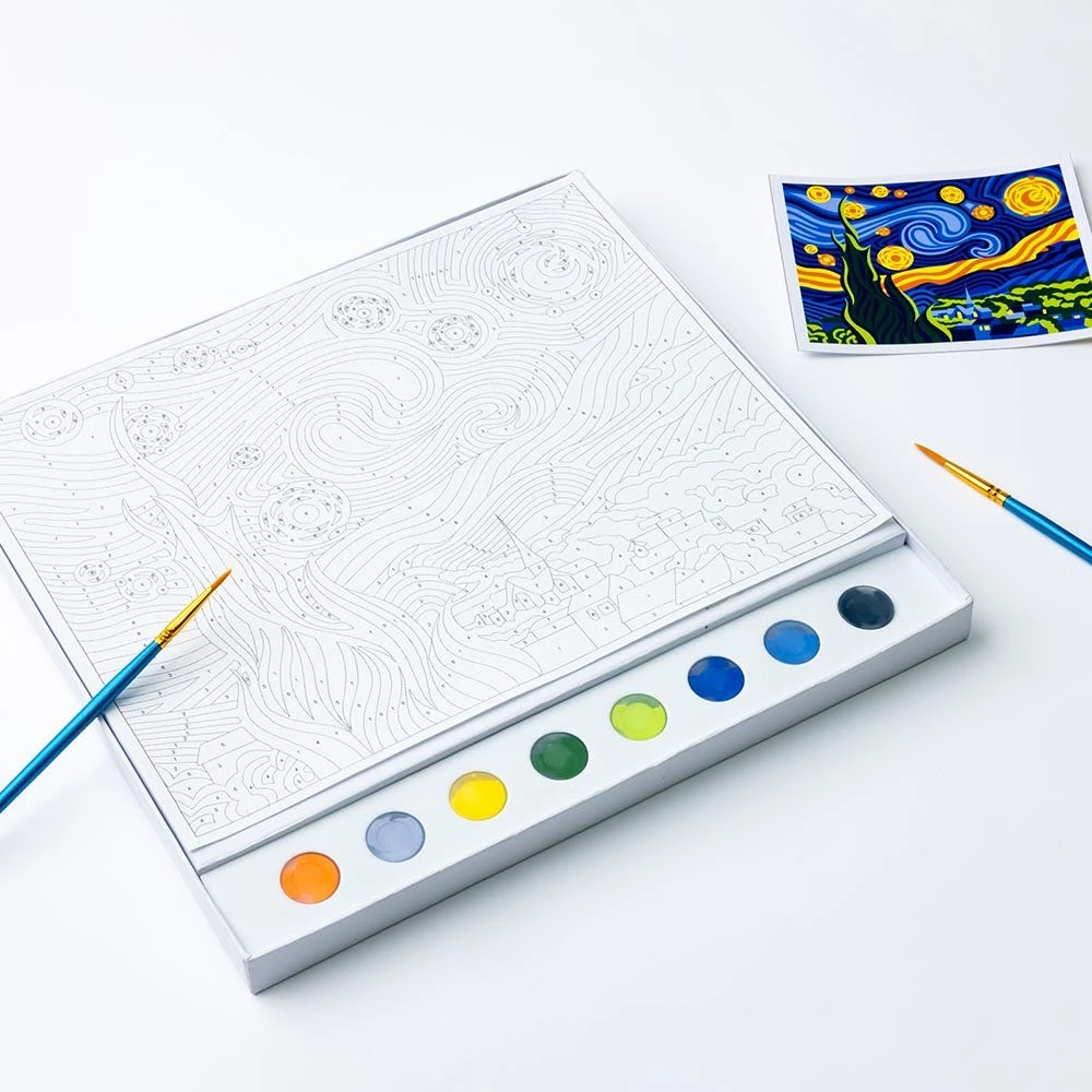 Vincent Van Gogh The Starry Night Paint By Numbers Kit - Image 2